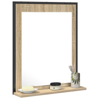 Produktbild för Badrumsspegel Svart 50 x 12 x 60 cm Glas och konstruerat trä