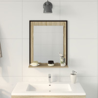 Produktbild för Badrumsspegel Svart 50 x 12 x 60 cm Glas och konstruerat trä