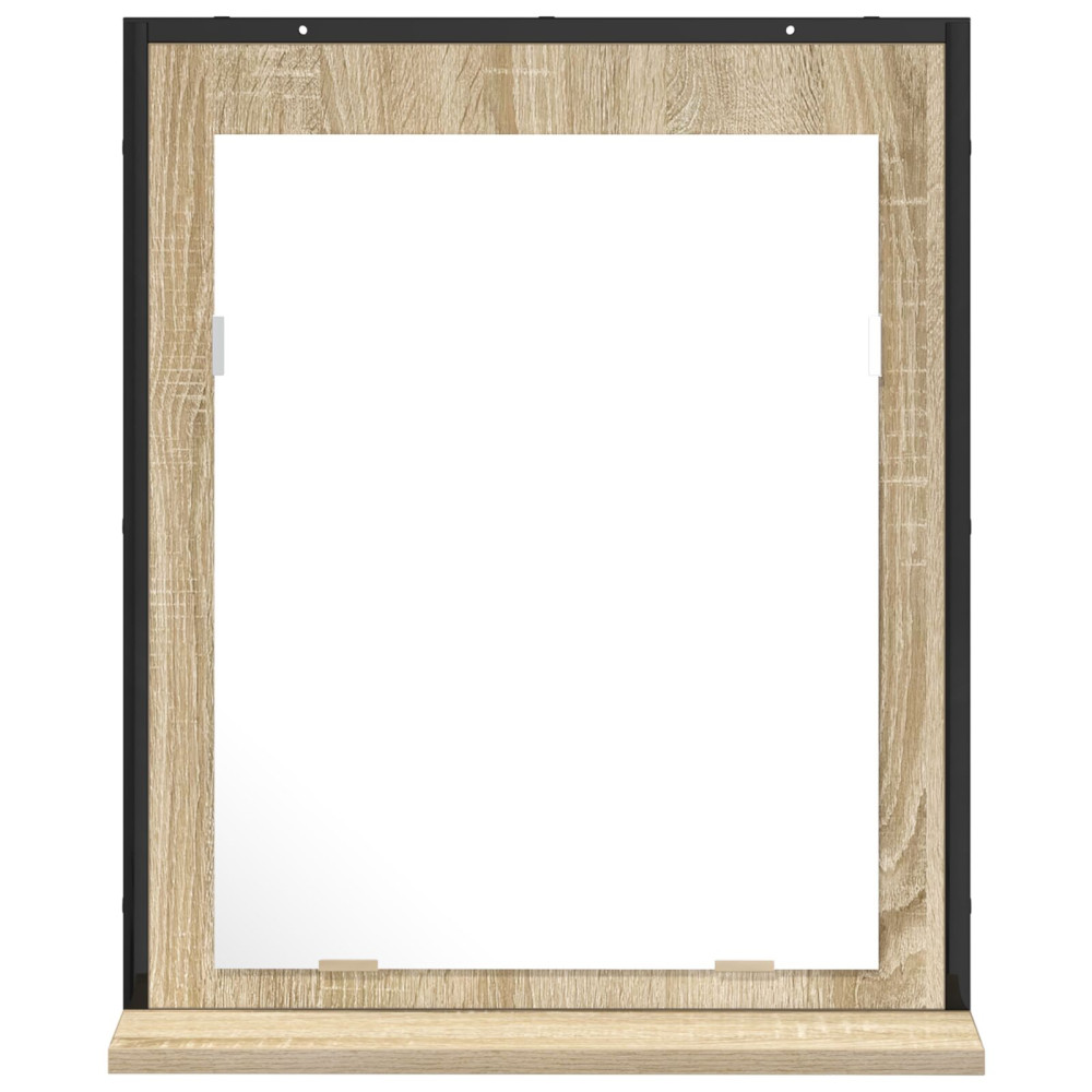Produktbild för Badrumsspegel Svart 50 x 12 x 60 cm Glas och konstruerat trä