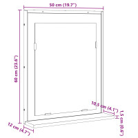 Produktbild för Badrumsspegel Svart 50 x 12 x 60 cm Glas och konstruerat trä