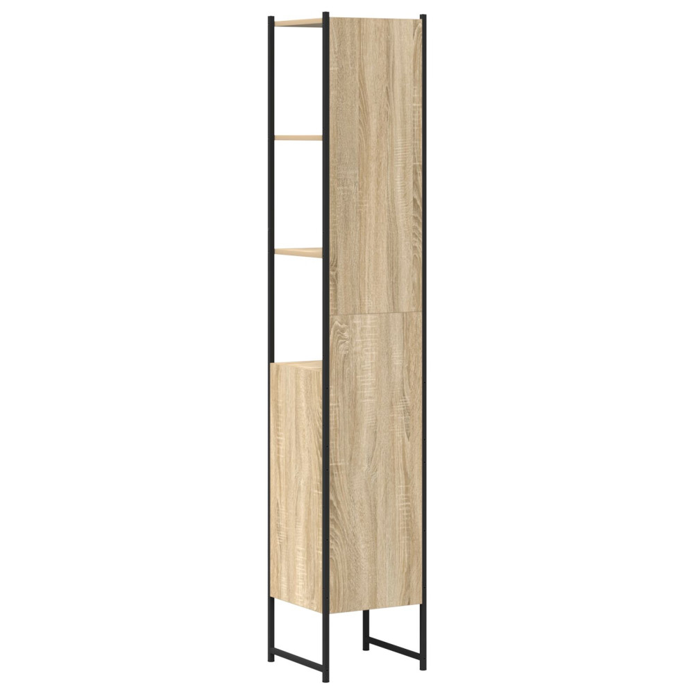 Produktbild för Badrumsskåp med hylla Sonoma 33 x 33 x 185,5 cm Konstruerat trä