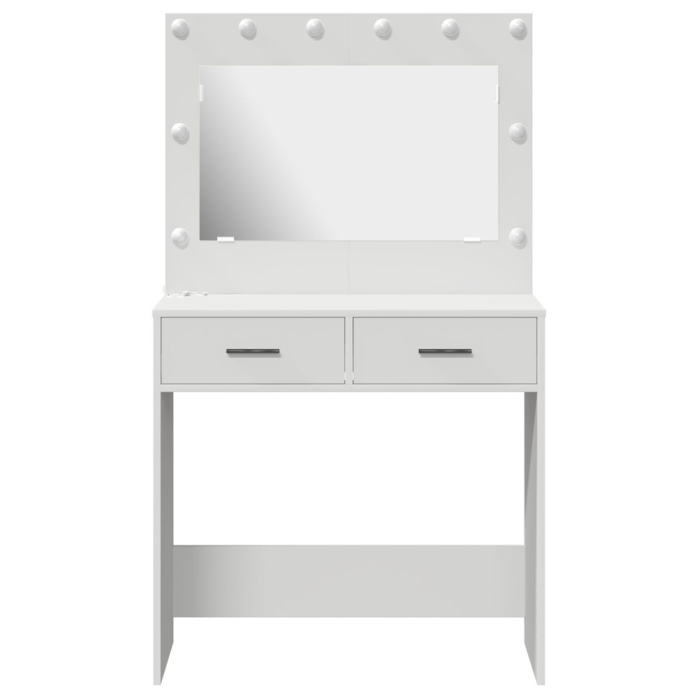 Produktbild för Smyckebord med låda Vit 78,5 x 41 x 135 cm Konstruerat trä