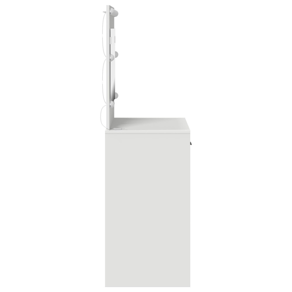 Produktbild för Smyckebord med låda Vit 78,5 x 41 x 135 cm Konstruerat trä