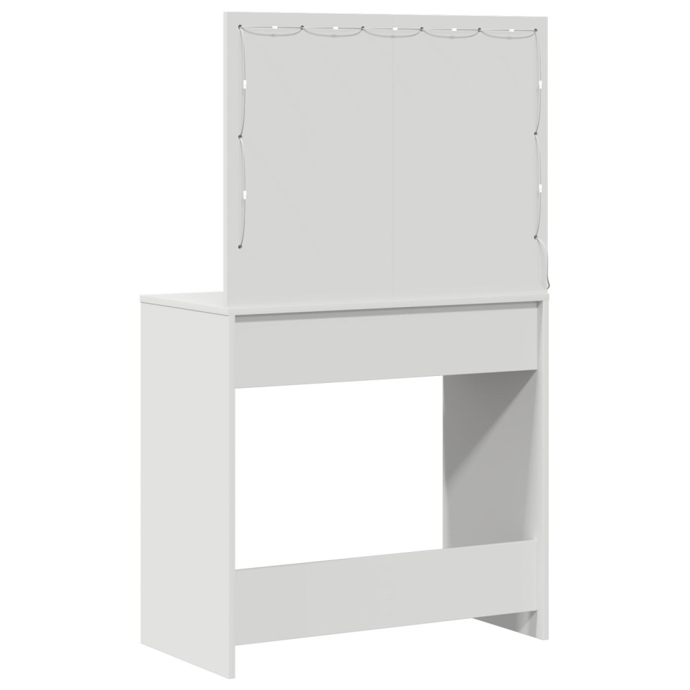 Produktbild för Smyckebord med låda Vit 78,5 x 41 x 135 cm Konstruerat trä