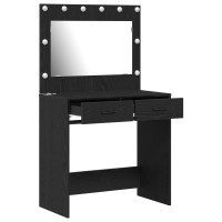 Produktbild för Smyckebord med låda Svart Ek 78,5 x 41 x 135 cm Konstruerat trä