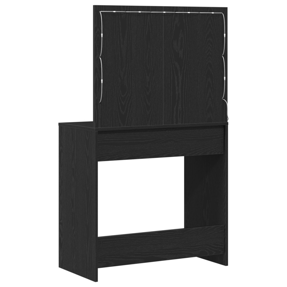 Produktbild för Smyckebord med låda Svart Ek 78,5 x 41 x 135 cm Konstruerat trä