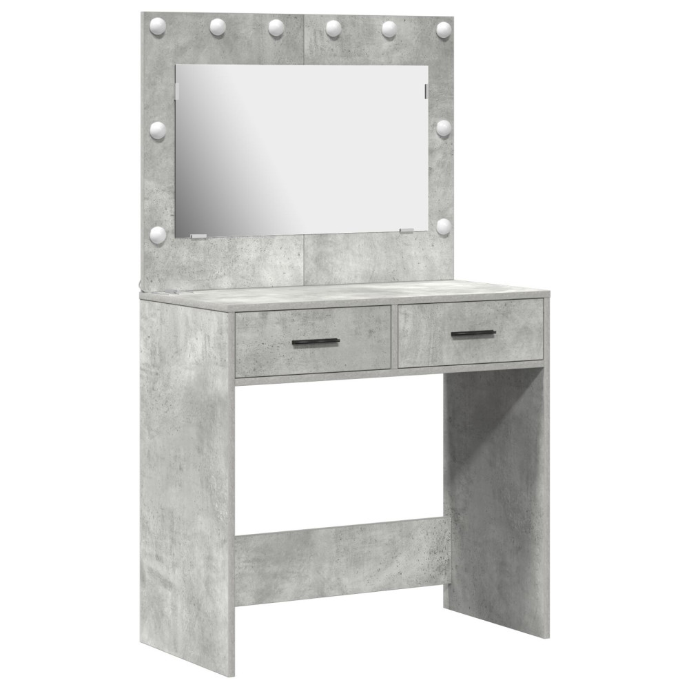 Produktbild för Smyckebord Betonggrå 78,5 x 41 x 135 cm Konstruerat trä