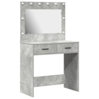 Produktbild för Smyckebord Betonggrå 78,5 x 41 x 135 cm Konstruerat trä