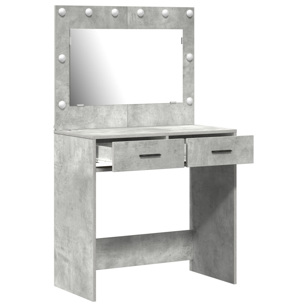 Produktbild för Smyckebord Betonggrå 78,5 x 41 x 135 cm Konstruerat trä