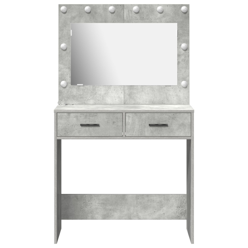 Produktbild för Smyckebord Betonggrå 78,5 x 41 x 135 cm Konstruerat trä