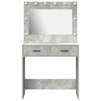 Produktbild för Smyckebord Betonggrå 78,5 x 41 x 135 cm Konstruerat trä