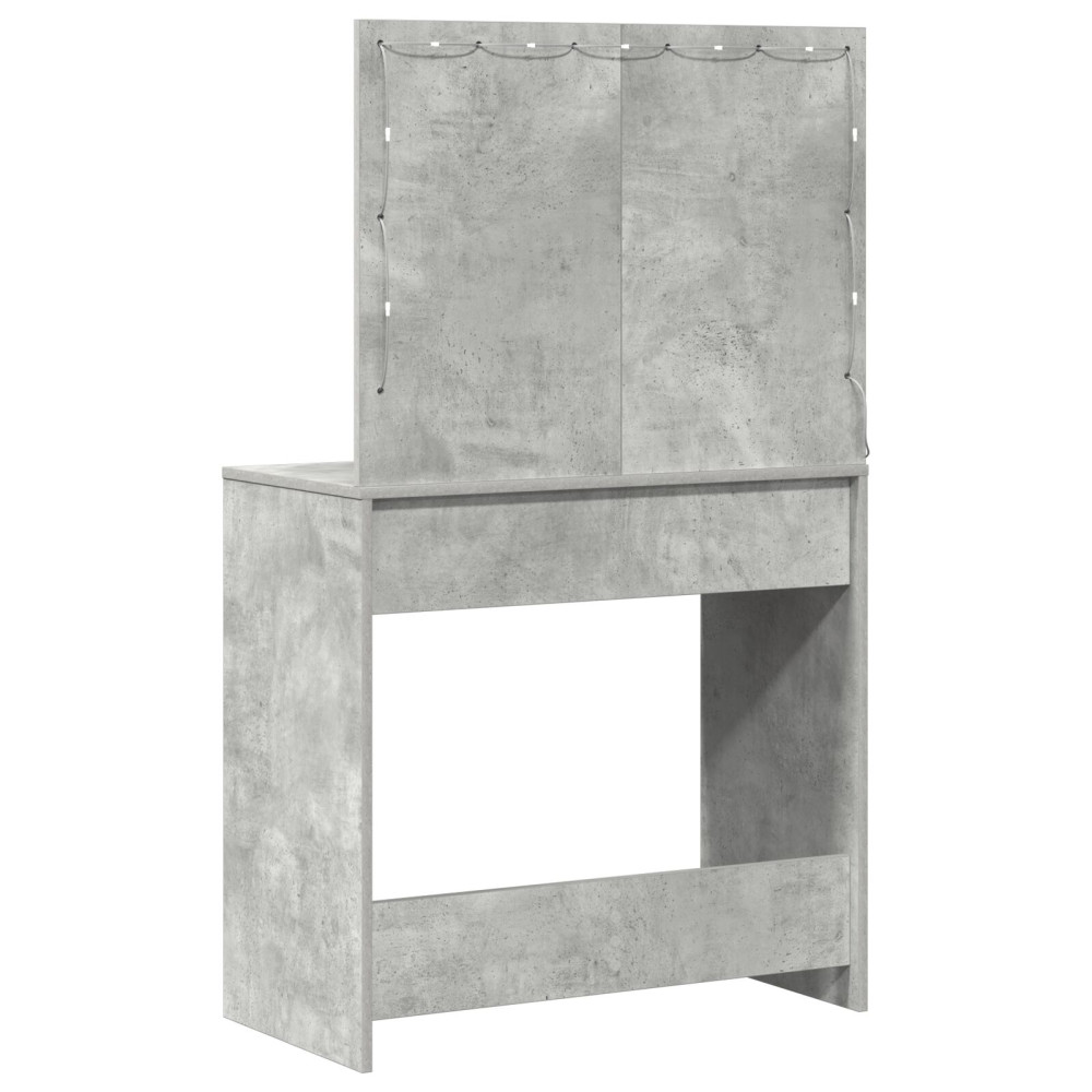 Produktbild för Smyckebord Betonggrå 78,5 x 41 x 135 cm Konstruerat trä