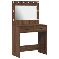 Produktbild för Smyckebord med låda Brun Ek 78,5 x 41 x 135 cm Konstruerat trä