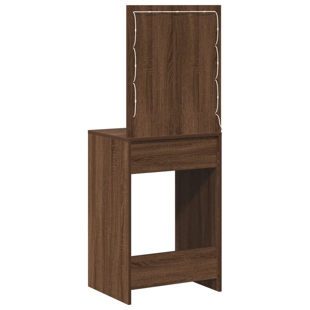 Produktbild för Smyckebord med låda Brun Ek 50 x 41 x 135 cm Konstruerat trä