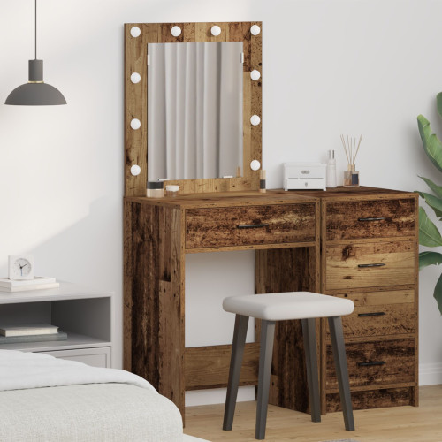 vidaXL Smyckebord Gammalt trä 50 x 41 x 135 cm Konstruerat trä