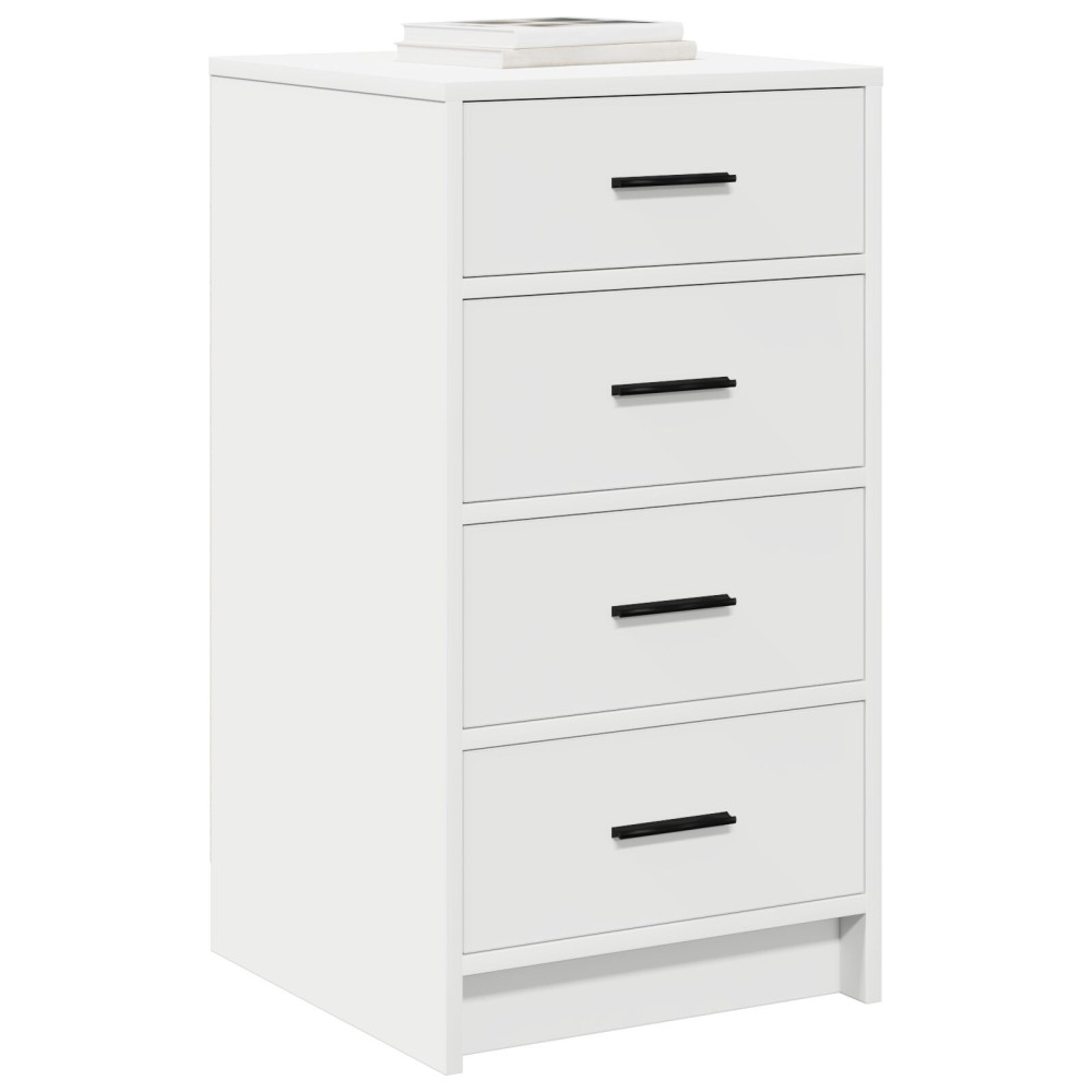 Produktbild för Sideboard med låda Vit 40 x 41 x 75 cm Konstruerat trä
