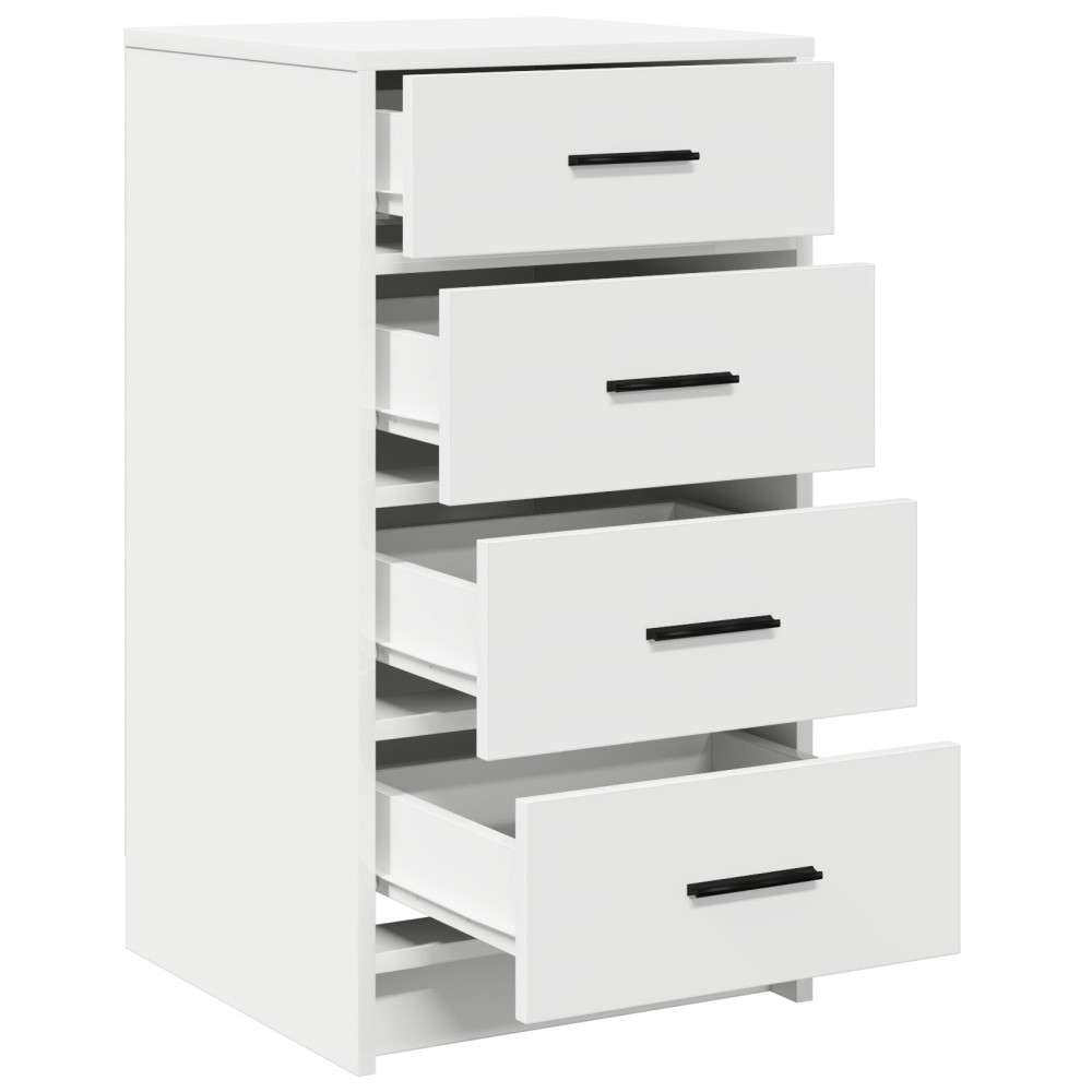 Produktbild för Sideboard med låda Vit 40 x 41 x 75 cm Konstruerat trä