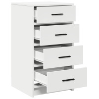 Produktbild för Sideboard med låda Vit 40 x 41 x 75 cm Konstruerat trä