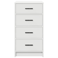 Produktbild för Sideboard med låda Vit 40 x 41 x 75 cm Konstruerat trä