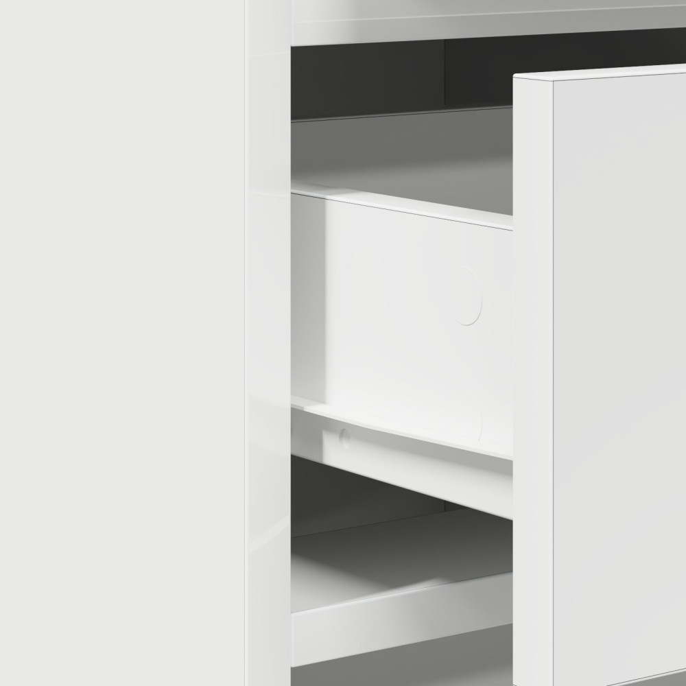 Produktbild för Sideboard med låda Vit 40 x 41 x 75 cm Konstruerat trä