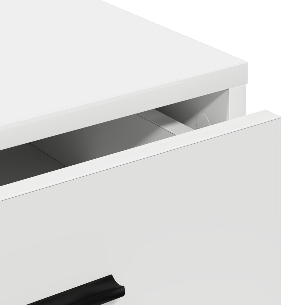 Produktbild för Sideboard med låda Vit 40 x 41 x 75 cm Konstruerat trä