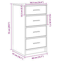 Produktbild för Sideboard med låda Sonoma ek 40 x 41 x 75 cm Konstruerat trä