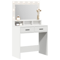 Produktbild för Smyckebord med låda Vit 79 x 41 x 135 cm Konstruerat trä
