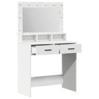 Produktbild för Smyckebord med låda Vit 79 x 41 x 135 cm Konstruerat trä