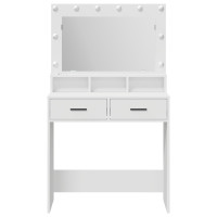 Produktbild för Smyckebord med låda Vit 79 x 41 x 135 cm Konstruerat trä