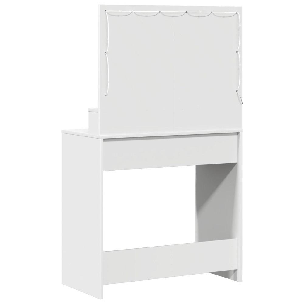 Produktbild för Smyckebord med låda Vit 79 x 41 x 135 cm Konstruerat trä