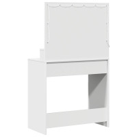 Produktbild för Smyckebord med låda Vit 79 x 41 x 135 cm Konstruerat trä