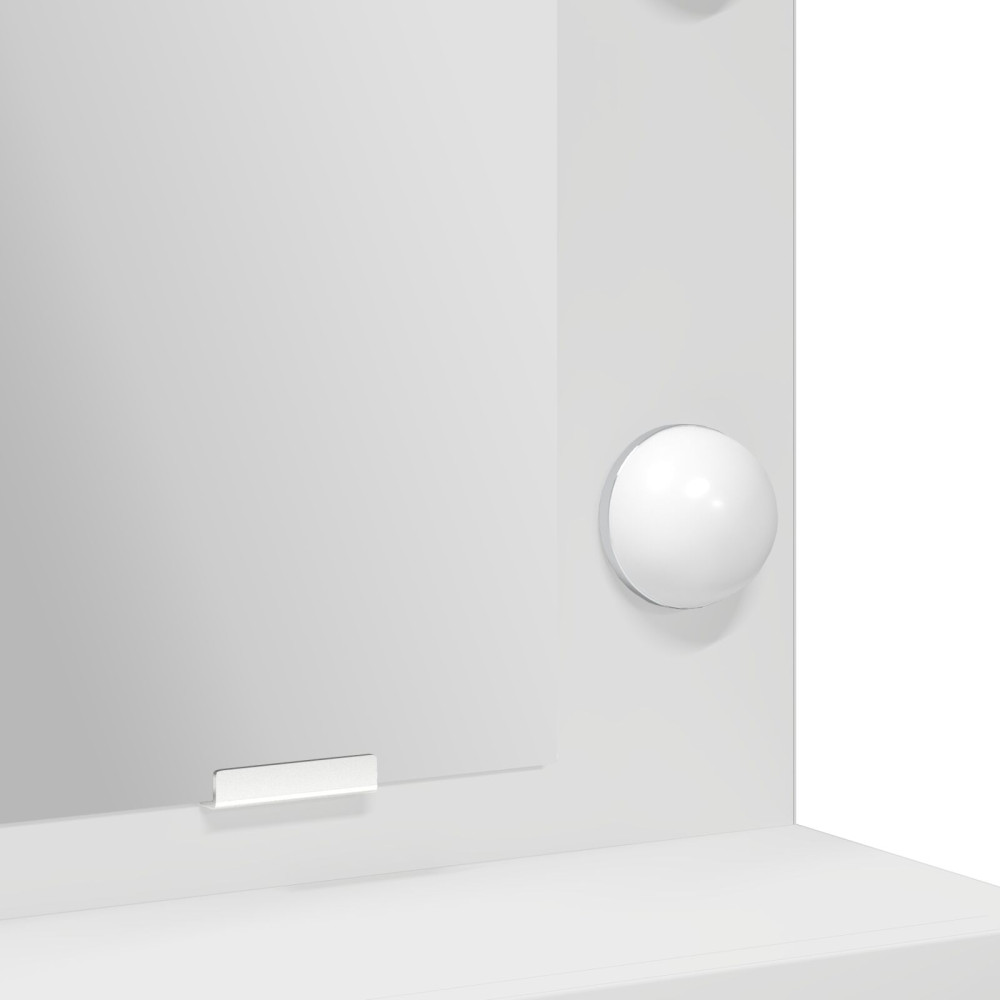 Produktbild för Smyckebord med låda Vit 79 x 41 x 135 cm Konstruerat trä