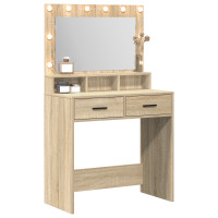 Produktbild för Smyckebord med låda Sonoma-ek 79 x 41 x 135 cm Konstruerat trä