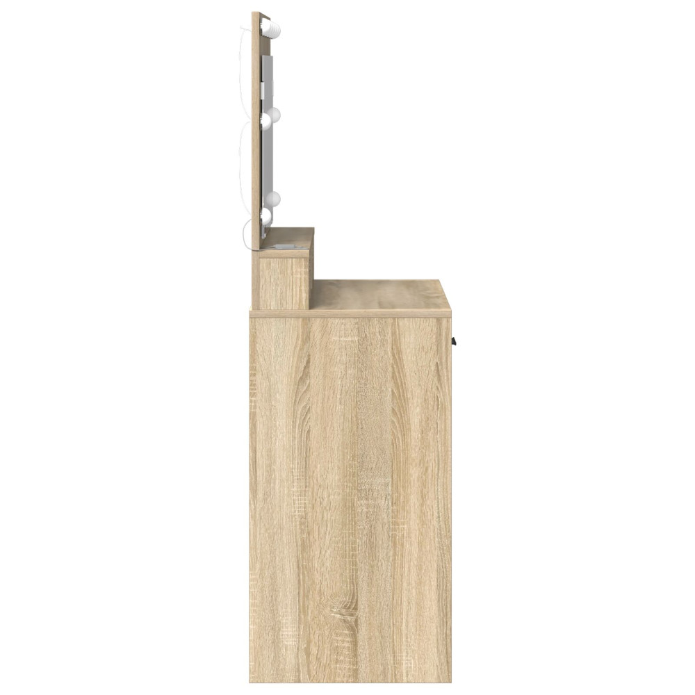 Produktbild för Smyckebord med låda Sonoma-ek 79 x 41 x 135 cm Konstruerat trä