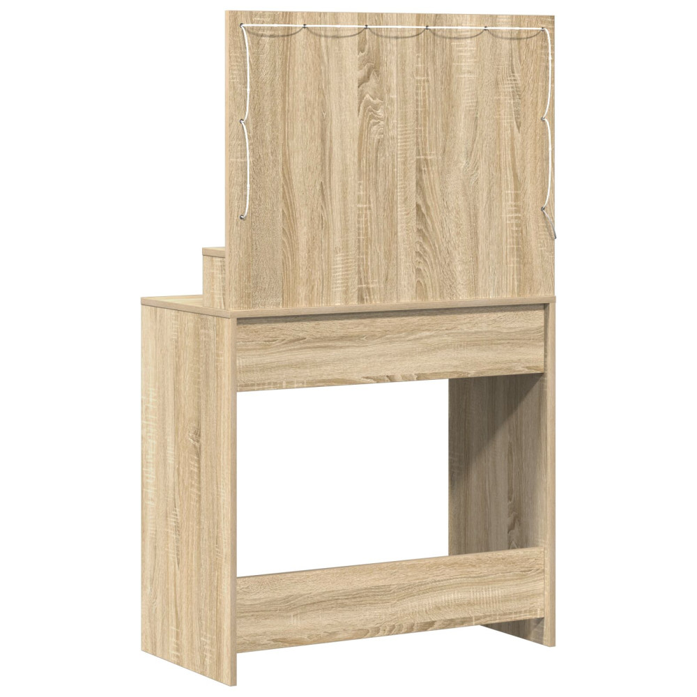 Produktbild för Smyckebord med låda Sonoma-ek 79 x 41 x 135 cm Konstruerat trä
