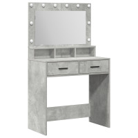 Produktbild för Smyckebord med låda Betonggrå 79 x 41 x 135 cm Konstruerat trä