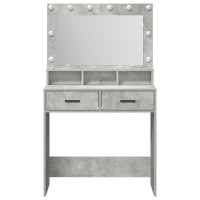 Produktbild för Smyckebord med låda Betonggrå 79 x 41 x 135 cm Konstruerat trä