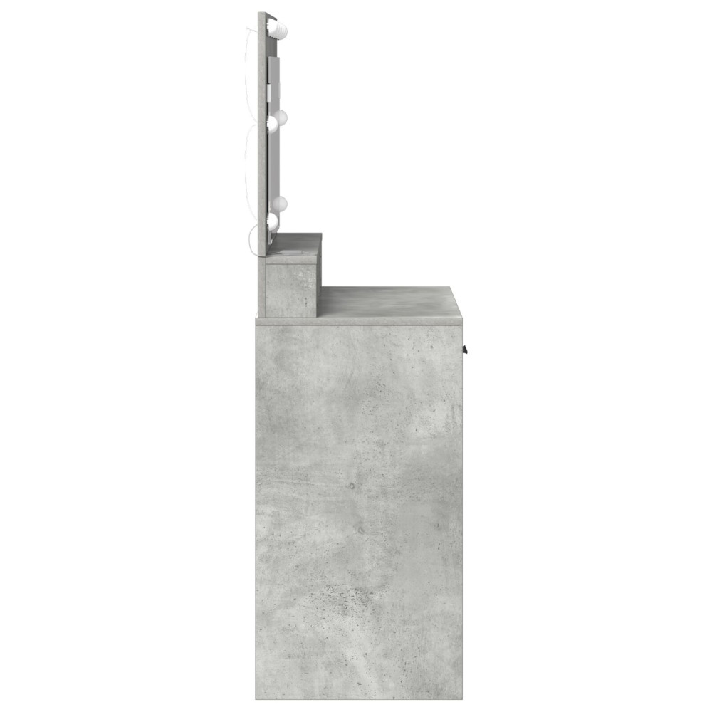Produktbild för Smyckebord med låda Betonggrå 79 x 41 x 135 cm Konstruerat trä