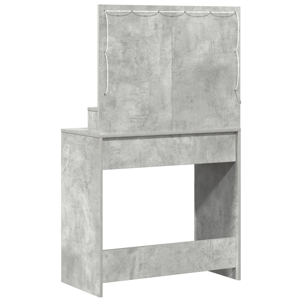 Produktbild för Smyckebord med låda Betonggrå 79 x 41 x 135 cm Konstruerat trä