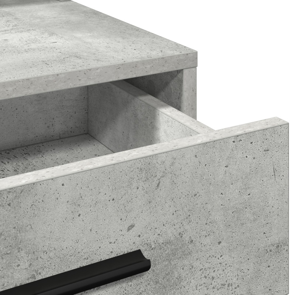 Produktbild för Smyckebord med låda Betonggrå 79 x 41 x 135 cm Konstruerat trä