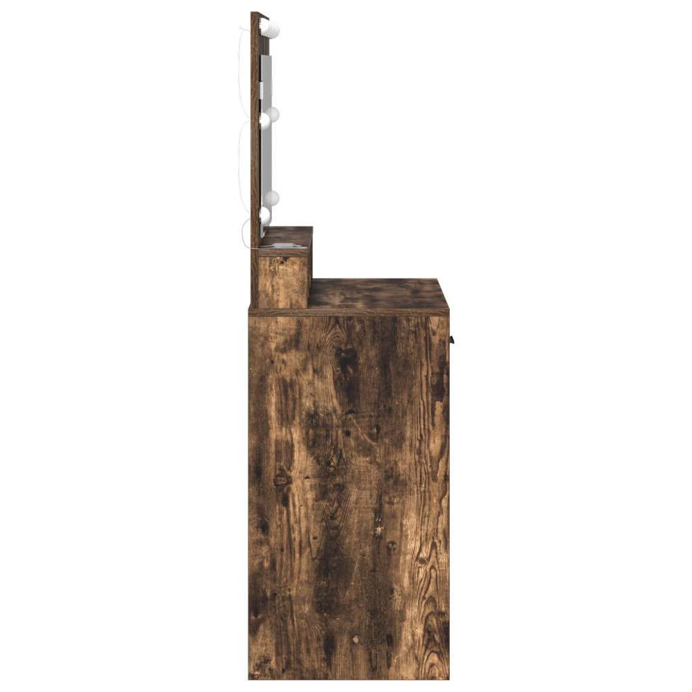 Produktbild för Smyckebord med låda Rökt ek 79 x 41 x 135 cm Konstruerat trä