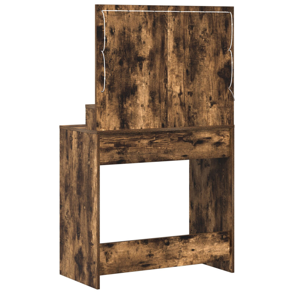 Produktbild för Smyckebord med låda Rökt ek 79 x 41 x 135 cm Konstruerat trä