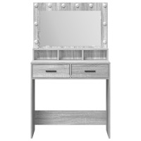 Produktbild för Smyckebord med låda Grå Sonoma 79 x 41 x 135 cm Konstruerat trä