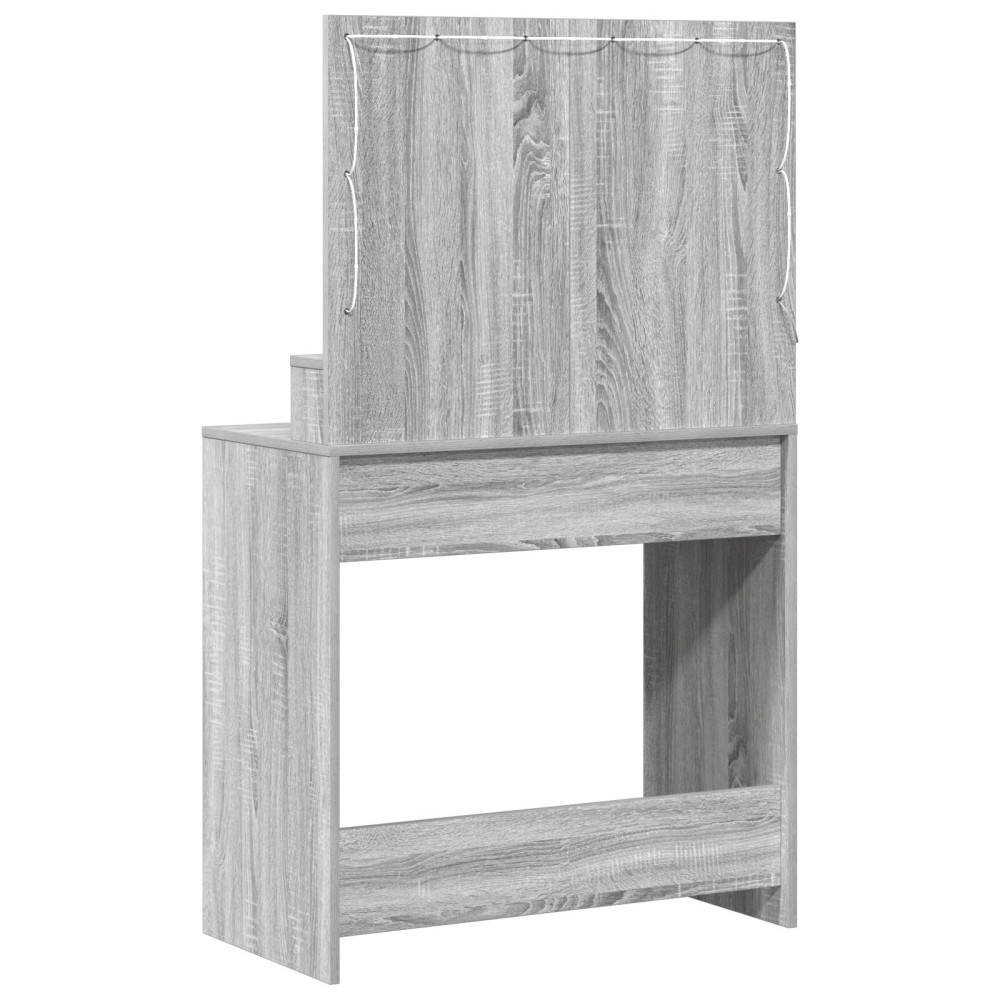 Produktbild för Smyckebord med låda Grå Sonoma 79 x 41 x 135 cm Konstruerat trä