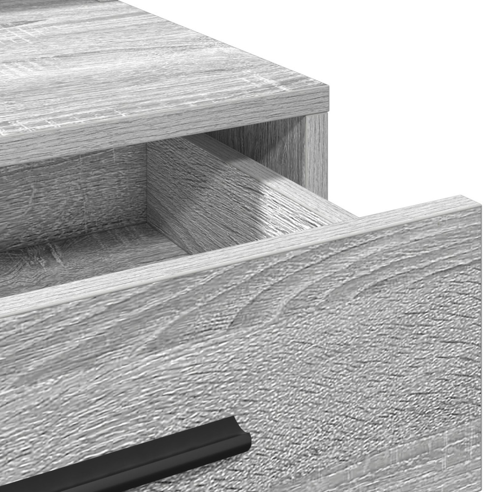 Produktbild för Smyckebord med låda Grå Sonoma 79 x 41 x 135 cm Konstruerat trä