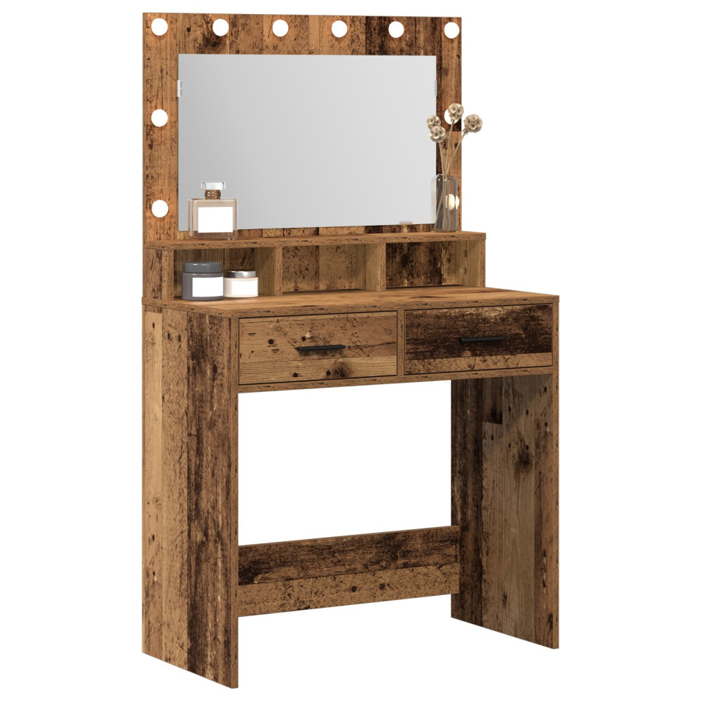 Produktbild för Smyckebord Gammalt trä 79 x 41 x 135 cm Konstruerat trä
