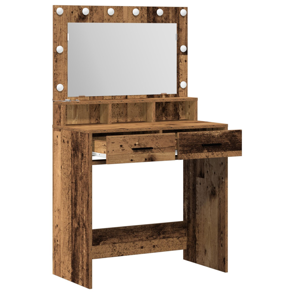 Produktbild för Smyckebord Gammalt trä 79 x 41 x 135 cm Konstruerat trä