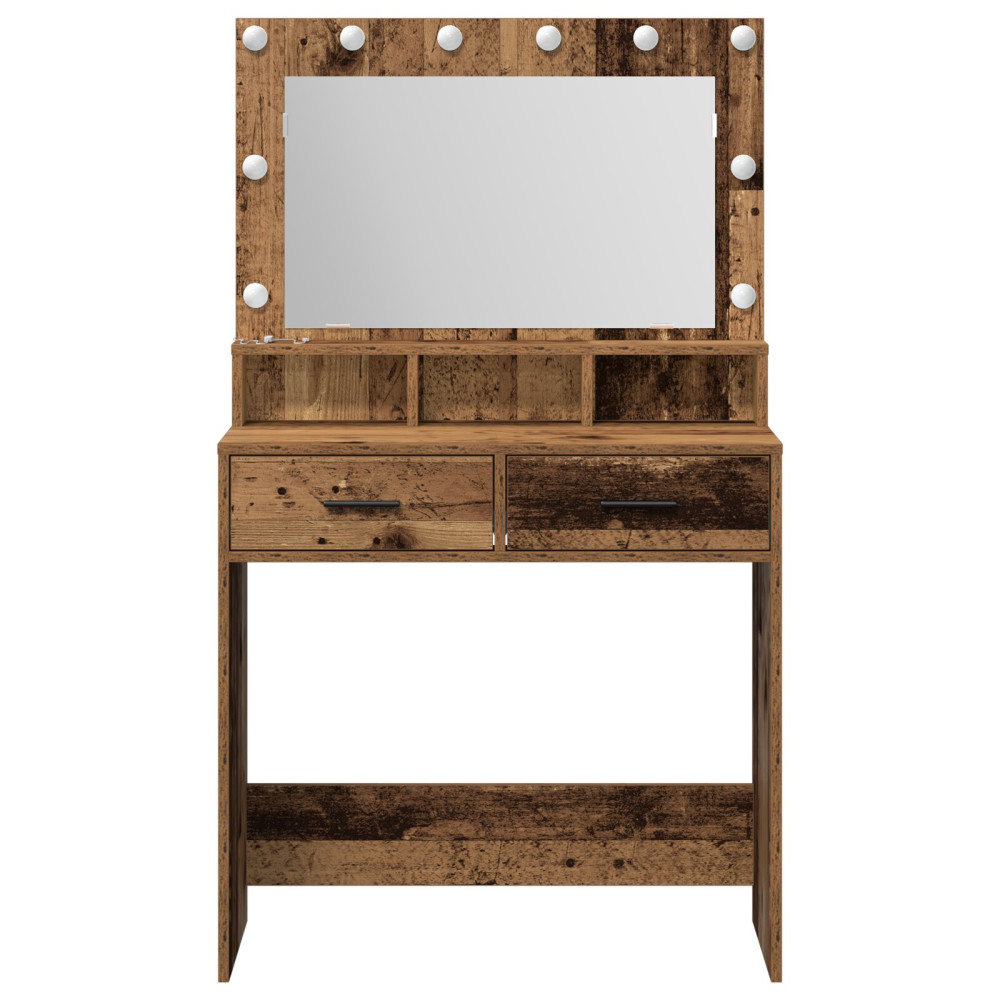 Produktbild för Smyckebord Gammalt trä 79 x 41 x 135 cm Konstruerat trä