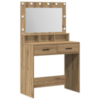 Produktbild för Smyckebord med låda Artisan Ek 79 x 41 x 135 cm Konstruerat trä