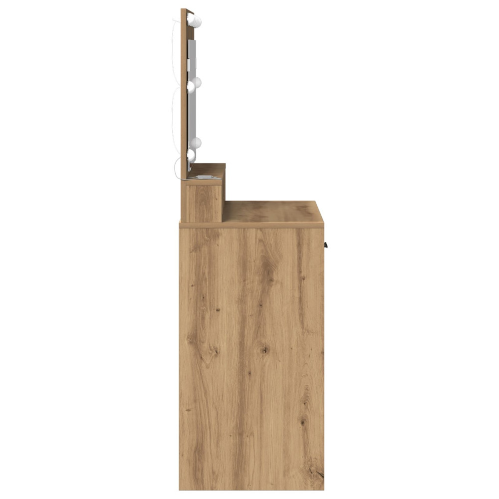 Produktbild för Smyckebord med låda Artisan Ek 79 x 41 x 135 cm Konstruerat trä